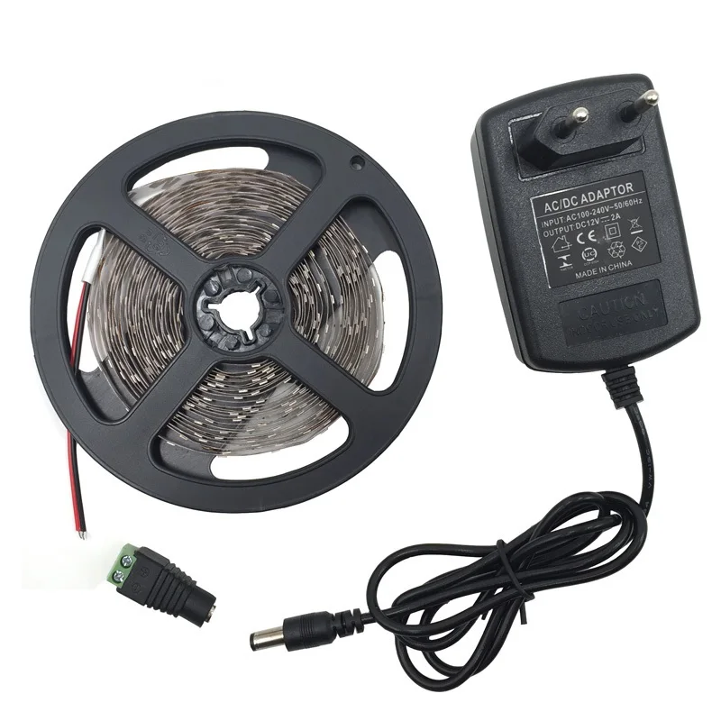 300leds non waterproof RGB/White/Warm white/Bule/Red/Green/Yellow 5m SMD 3528 LED strip light with DC 12V 2A power adapter