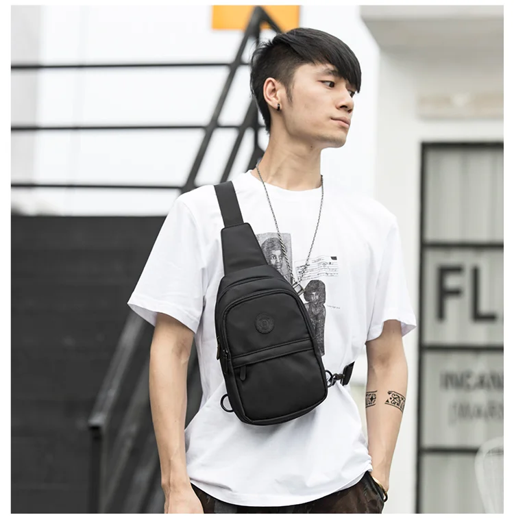 Fashion Simple Men's Small Chest Bag Messenger Bag Men's Korean