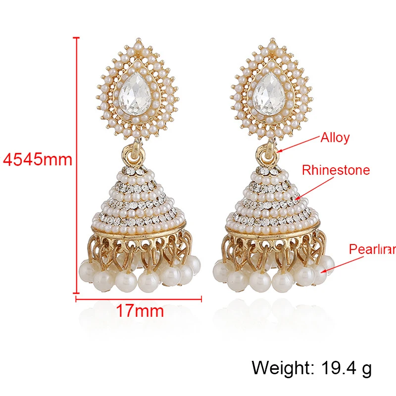 New Designs Gold Jhumka Earring Wedding Tear Drop Earrings For Women