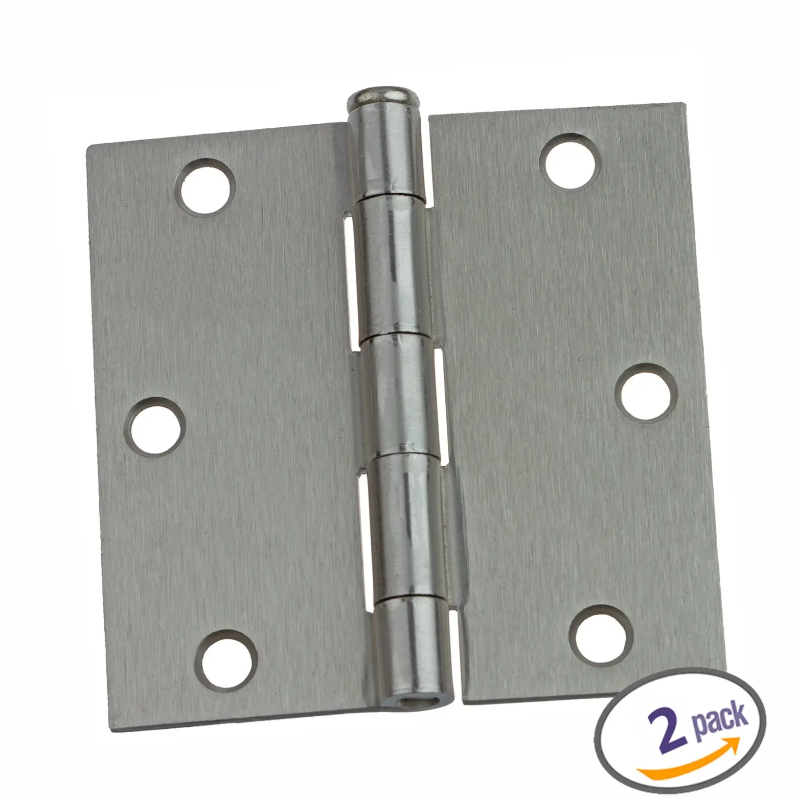 Dynasty Hardware 3-1//2 Door Hinges 1//4 Radius Corner Satin Nickel 12 Pack