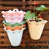 Promotional Gift Wave Side Plastic Hanging Flower Pot For Vertical Garden Plant Planters