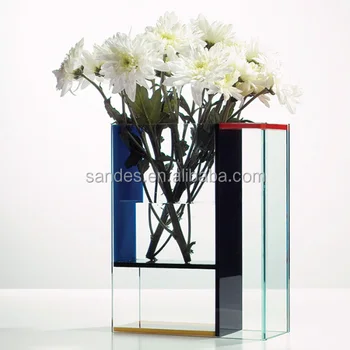 Rectangular Pop China Transparent Color Cheap Acrylic Tube Vase