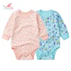 Wholesale custom long sleeve 100% interlock cotton full print baby girl bodysuit