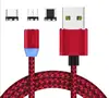 Nylon Braided 3 in 1 Super Magnetic Charging Cable for Smart Phone and Tablets with Micro USB Metal Round Cable