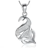 YCP7077 Fox Shape 925 Sterling Silver Pendant with Micro Pave Setting