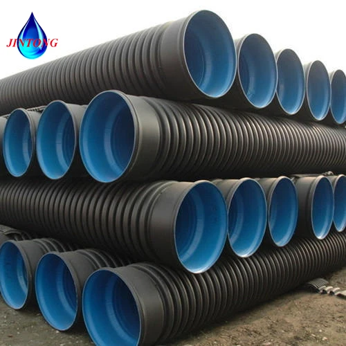 مزدوجة الجدار المموج hdpe البلاستيك أنبوب الاعتماد 12 بوصة أنبوب hdpe