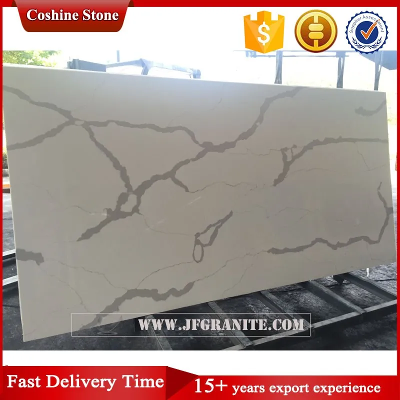Hot Selling Ice White Quartz Slab Starlight Kitchen Countertop Prefab Price Per Square Foot