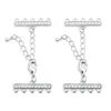 Copper-inlaid zircon-plated white gold with lobster clasp link clasp