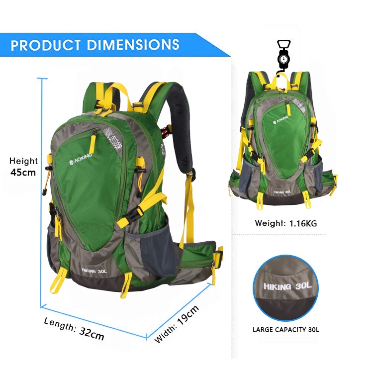 40l Custom Lightweight Mens Adventure Sports Backpack Large Hiking ...