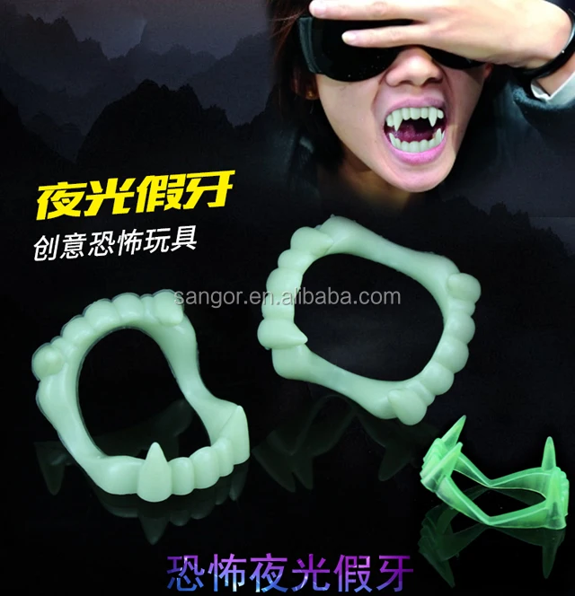 New 6 PC Vampire or Wolf Glow in the Dark Fangs Halloween Hot