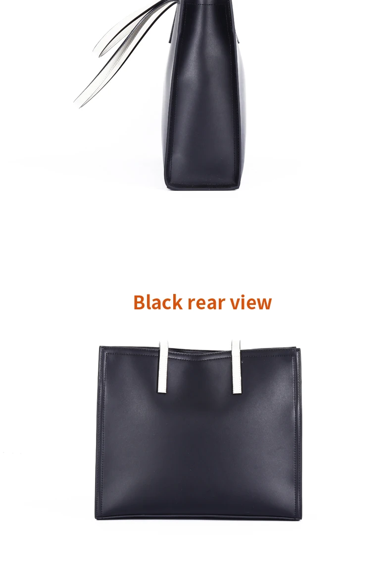 Luxury Real Cow Leather Ladies Handbags Women Splicing Handle Totes Bag