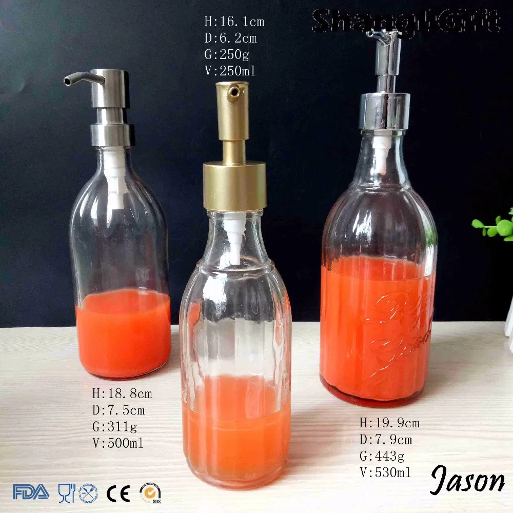500ml Classic Shampoo Glass Bottle With Golden Pump Buy Shampoo