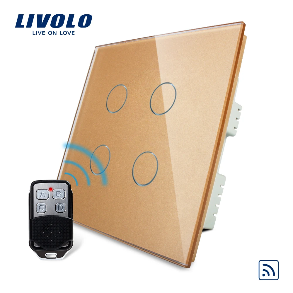 LIVOLO VL-C3 4 gang 3 way remote dimmer for led lights light switch