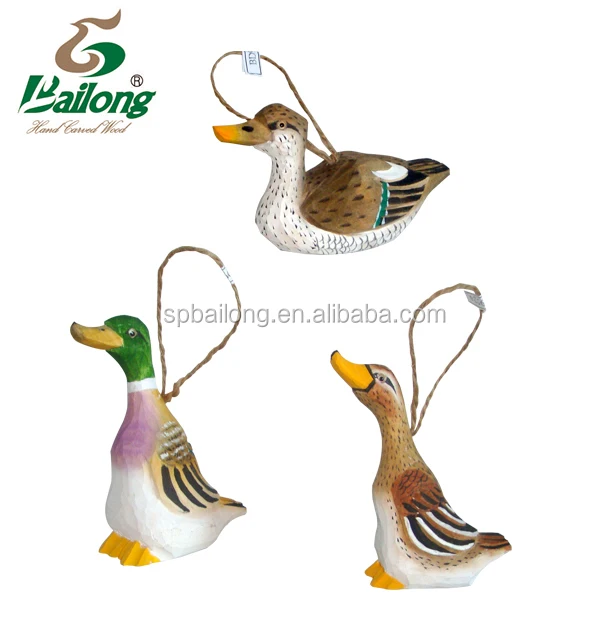 Factory Price Home Decoration Hand Carved Wooden Ducks Ornament Hand Carved Wooden Ducks Ornament