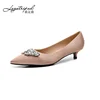 Factory Wholesale Classic New Style Women Dress Low Kitten Heel Point Toe Pumps Shoes