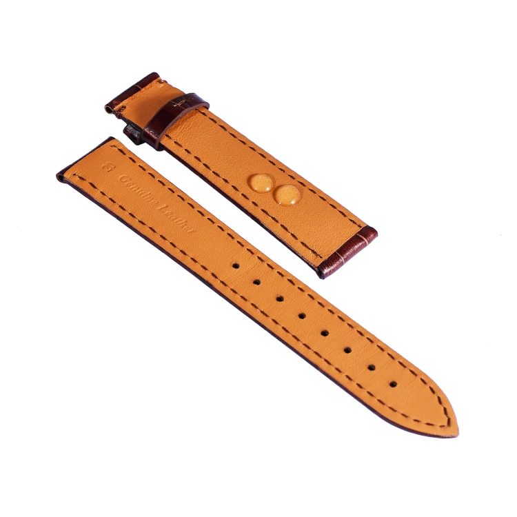 Italy Bamboo Pattern Leather Watch Strap In Watch Bands For Wrist Watch