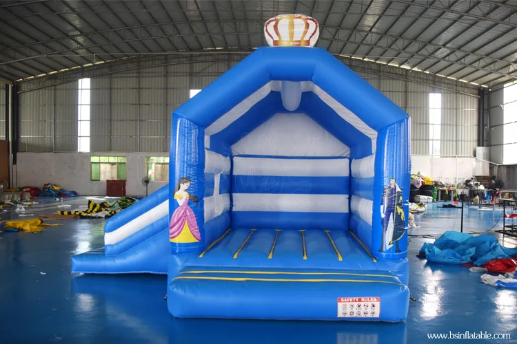 Cheap Inflatable Bouncy Castle Combo , Big Inflatable Blue Castle for kids.jpg