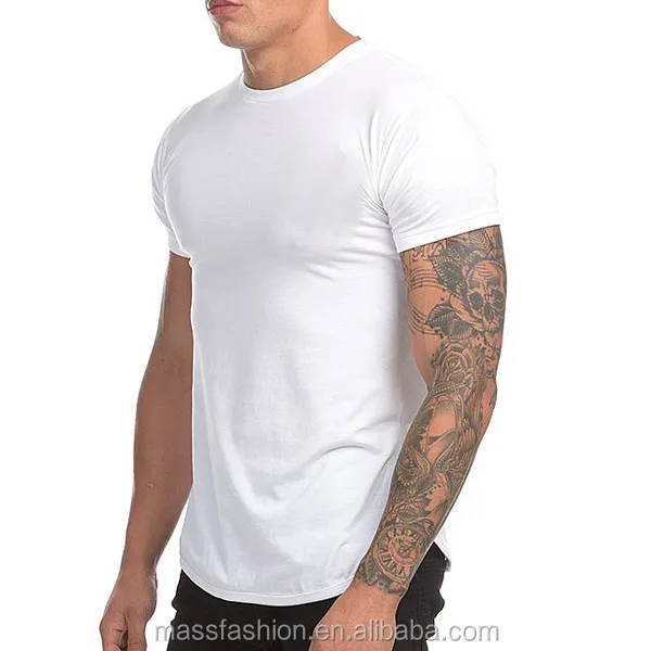95 Cotton 5 Spandex White Fashion Rounded Hem T Shirts Wholesale Buy