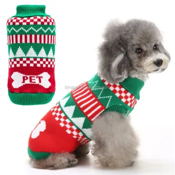 Dog Holiday Sweater Knitted For Small Doggie Puppy Cat Christmas Clothes Buy Christmas Sweater Small Dog Sweater Knitting Pattern Putty Dog Sweater