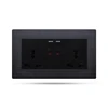 FIKO Wall 147 hotel black aluminum wire 2 switch 2 dual 13A multifunctional three-pole socket with indicator light