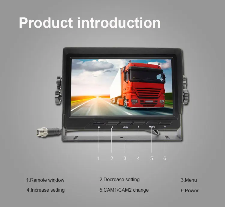 Chinese Factory Rear View HD 7 Inch Monitor Car Rear View Vision System For Vehicle Backup Truck,Bus