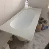 WIdely used bath pool pure white solid surface shower container marble stone bathtub