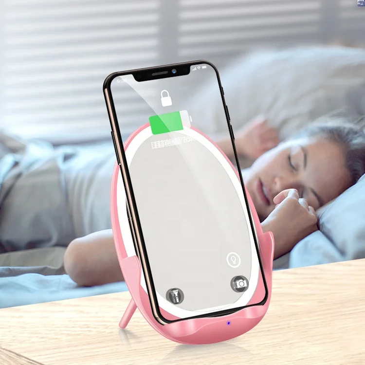 Tecnology 2019 Phone Holder Led Mirror Wireless Charger With Light