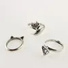 Custom lovely fox crown fashion animal alloy vintage ring for women