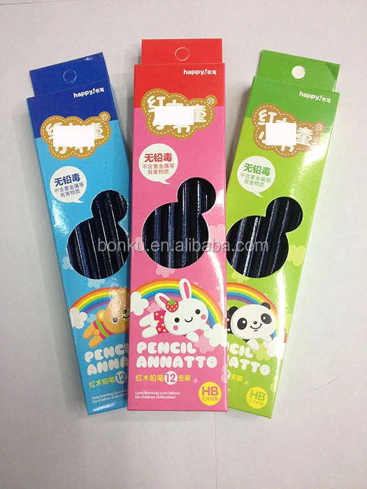 colored box packed hexagonal black lacquer pencil with open window.jpg