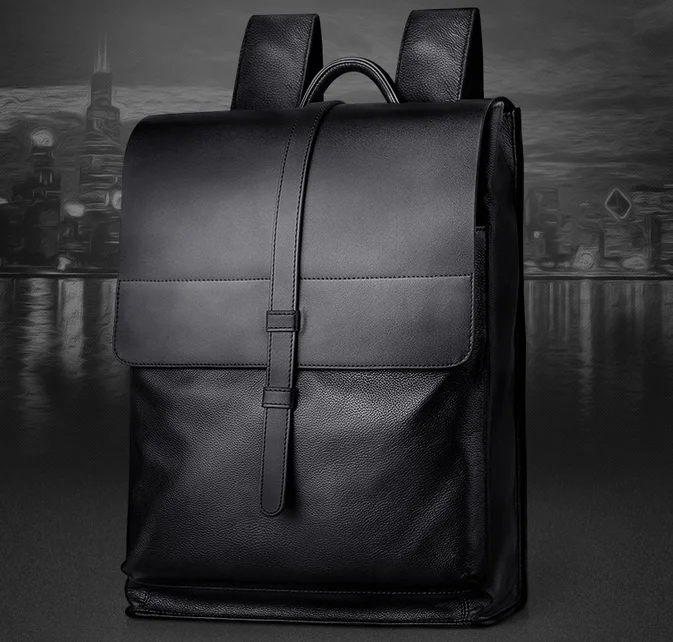 Black Pu Leather Laptop Backpack Wholesale - Buy Leather Laptop