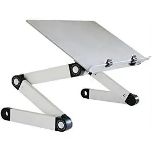 Uncaged Ergonomics WEL-SILVER WorkEZ Notebook Stand - Up to 16" Screen Support - 13 lb Load Capacity - 12" Height x 19" Width - Aluminum - Silver