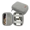 Customized black hardshell eva travel mini storage earphone cable case with elastic band to hold devices