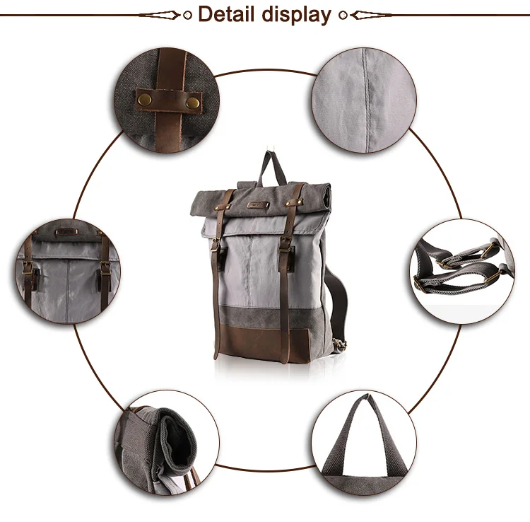 Most Popular durable Washed Canvas Laptop Backpack for School