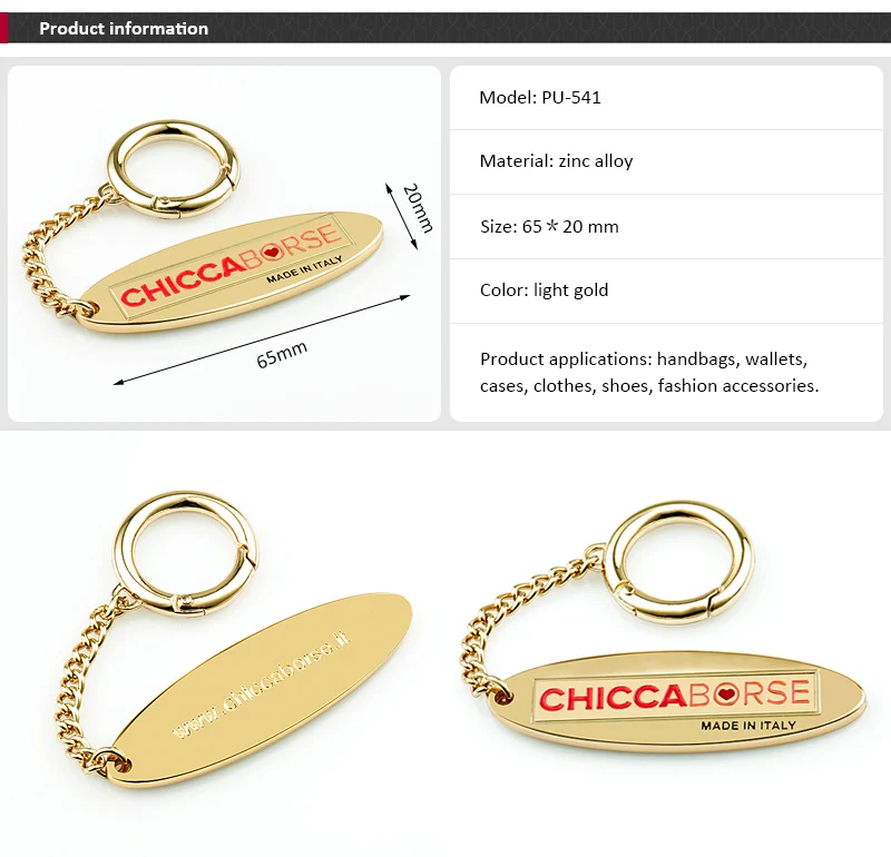 Custom Handbag Metal Tag