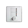 Fan control and shallow dimmer for dimmable LED lights incandescent white double switch with single dimmer