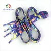 Cheap custom polyester printed logo design colorful elastic no tie shoelaces