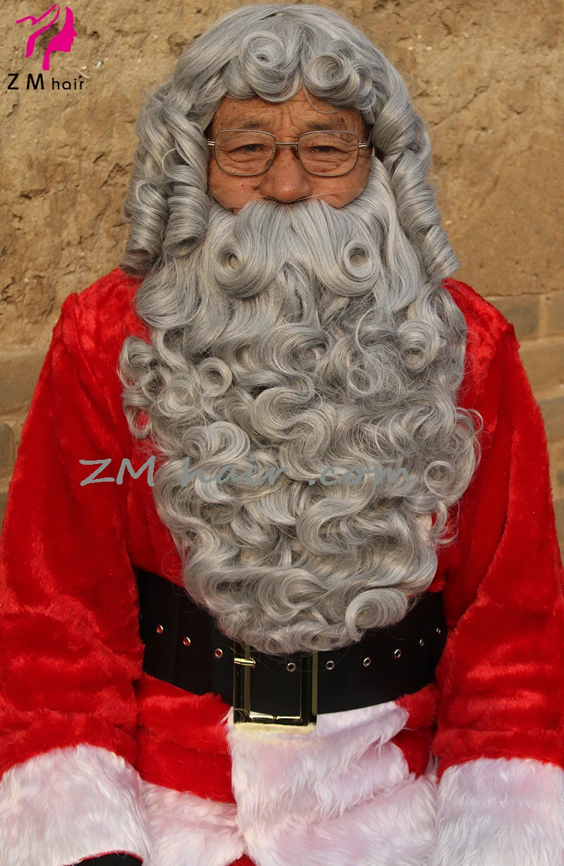 Stock Brown / Black / Grey Synthetic Hair Christmas Santa