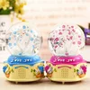 Wholesale 80/100mm Couple Swan Snow Globe Music Box with Light Snow Pump Crystal Ball Creative Water Ball for Home Decoration
