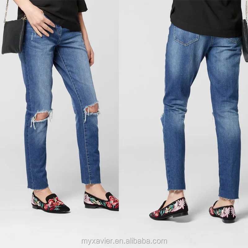 unfinished jeans for ladies