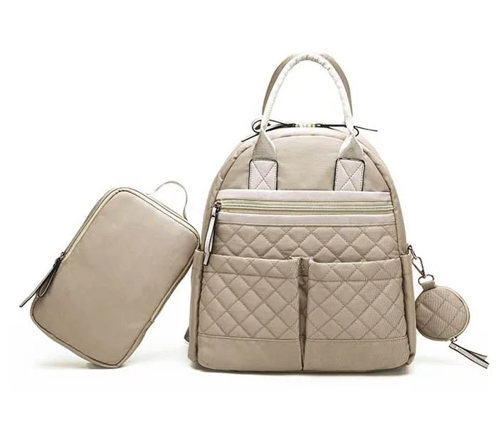 6pcs Waterproof Quilted Nylon Diaper Bag Large Capacity Mummy Maternity
