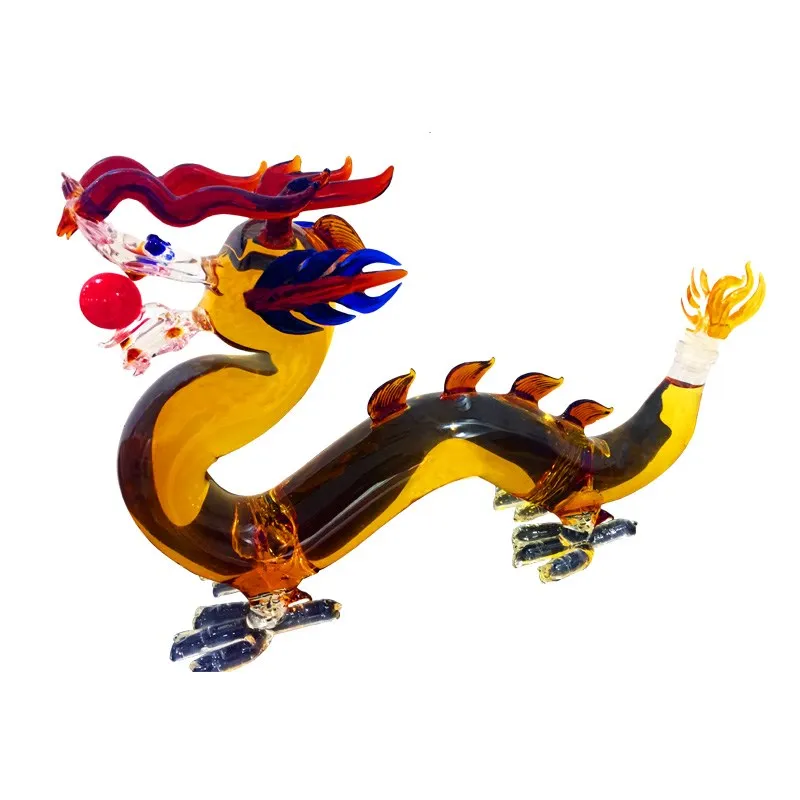 Animal Vodka Whiskey Glass Art Bottle Customize Glass Unique Dragon