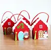 Latest fashion bulk wholesale outdoor ornament polyester decorations diy present craft felt Christmas santa gift supreme red bag