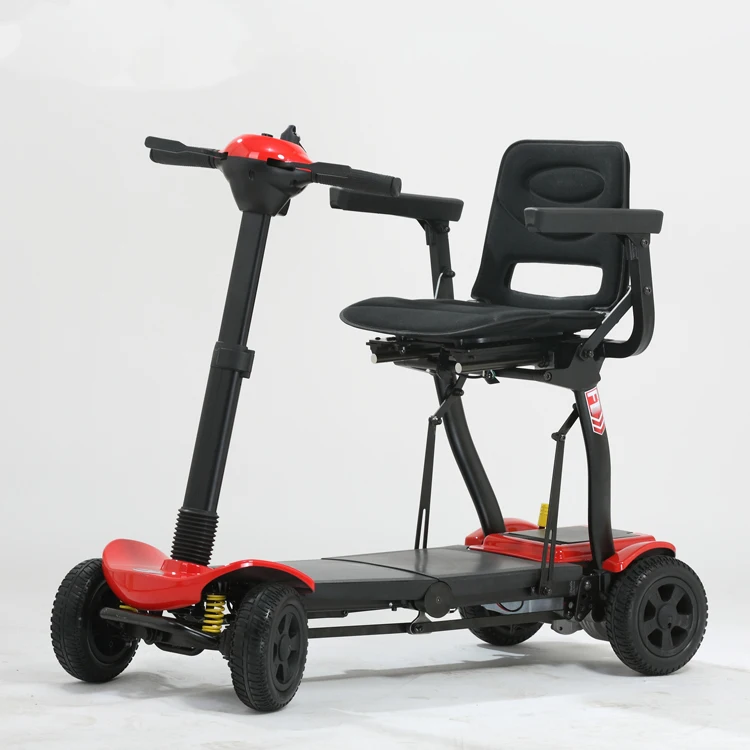 Wholesale Aluminum Alloy Lightweight Foldable Lithum Battery 4wheel Electric Folding Mobility Scooter