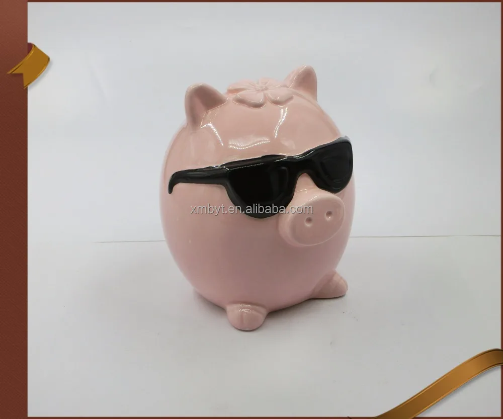 Vosarea Coin Bank,Adorable Pig Shaped Coin Bank Money Box Piggy Bank Saving Pot Birthday Gift Size L