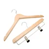 Wooden Hangers Supplier Top and Bottom Nautral Color Hanger Wood Logo