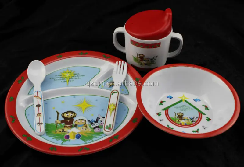 100 % melamine kids dinner sets for 5pcs