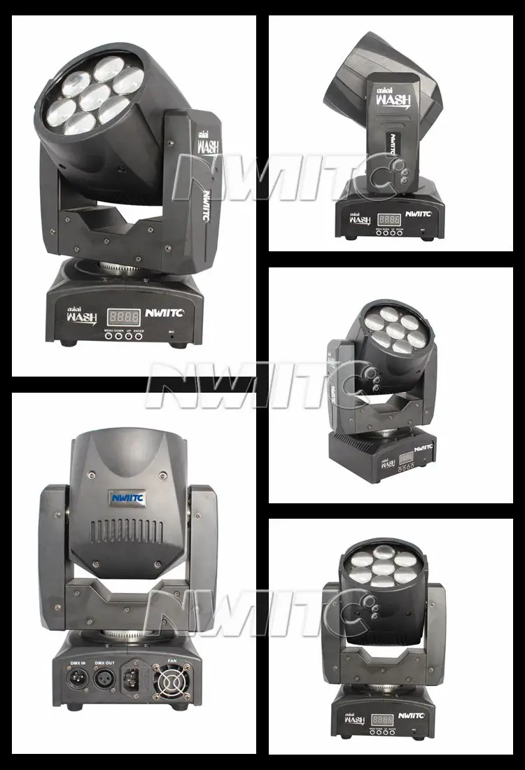 Dj party dmx 7x12w mini rgbw 4in1 zoom wash led moving head light