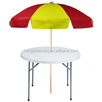 Outdoor Used Modern Plastic Foldable Small Round Table With Umbrella Outdoor Used Modern Plastic Foldable Small Round Table With Umbrella