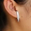 micro pave cz top quality stud earring 2018 new design long stud top to botton customize cz jewelry