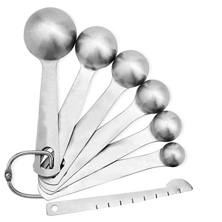 Hot Sale Stainless Steel Measuring Spoonsall In One Set Of 7 For Dry And Liquid Ingredients 9188